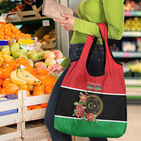 Libya Independence Day Grocery Bag Pomegranate Blossom With Libyan Seal - Wonder Print Shop