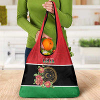 Libya Independence Day Grocery Bag Pomegranate Blossom With Libyan Seal - Wonder Print Shop