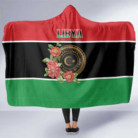 Libya Independence Day Hooded Blanket Pomegranate Blossom With Libyan Seal - Wonder Print Shop