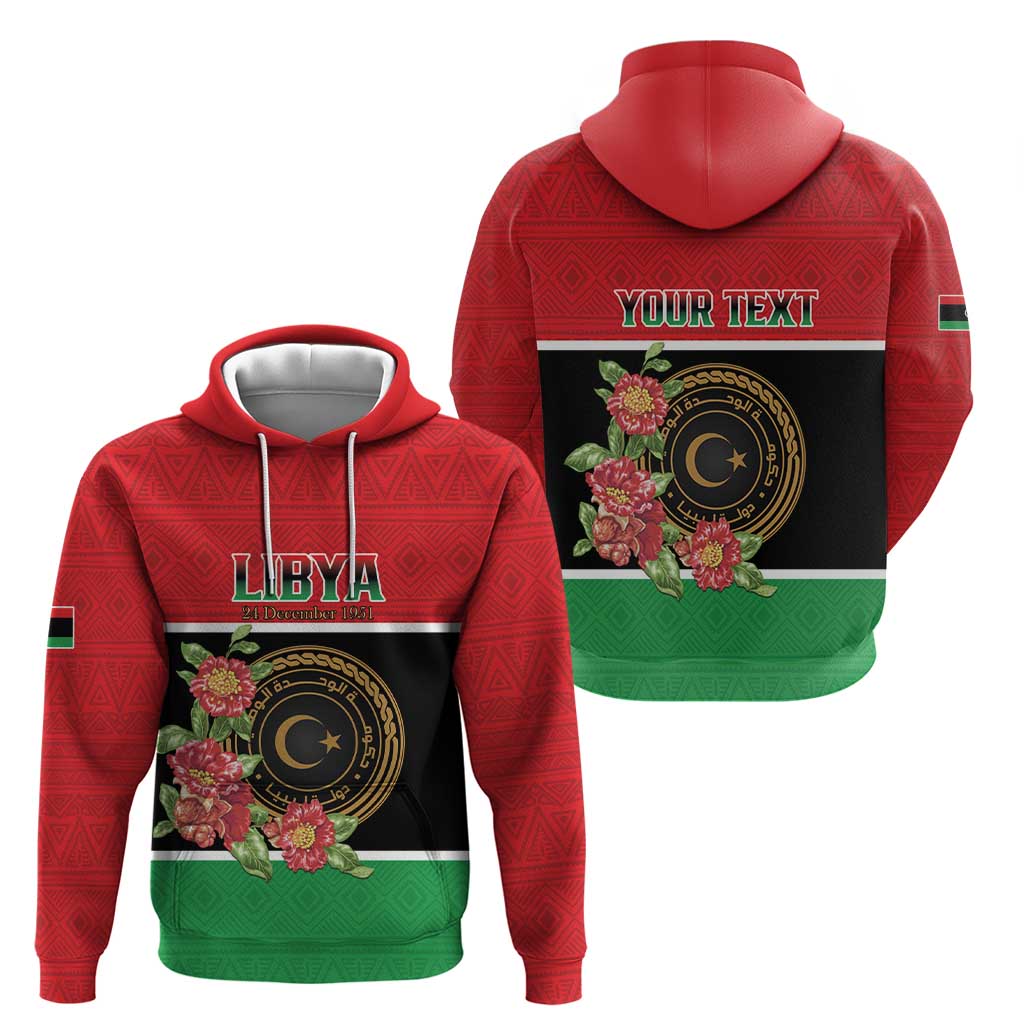 Personalized Libya Independence Day Hoodie Pomegranate Blossom With Libyan Seal - Wonder Print Shop