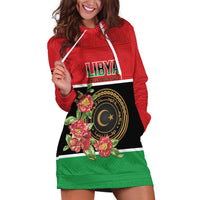 Personalized Libya Independence Day Hoodie Dress Pomegranate Blossom With Libyan Seal - Wonder Print Shop