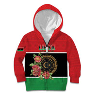 Personalized Libya Independence Day Kid Hoodie Pomegranate Blossom With Libyan Seal - Wonder Print Shop