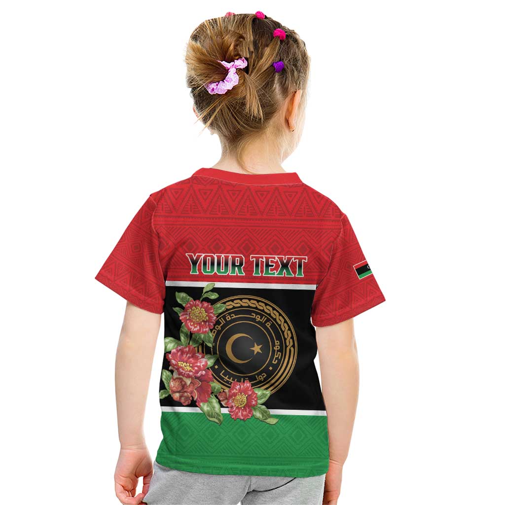 Personalized Libya Independence Day Kid T Shirt Pomegranate Blossom With Libyan Seal - Wonder Print Shop