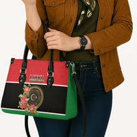 Libya Independence Day Leather Bag Pomegranate Blossom With Libyan Seal - Wonder Print Shop