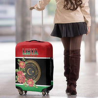 Libya Independence Day Luggage Cover Pomegranate Blossom With Libyan Seal - Wonder Print Shop