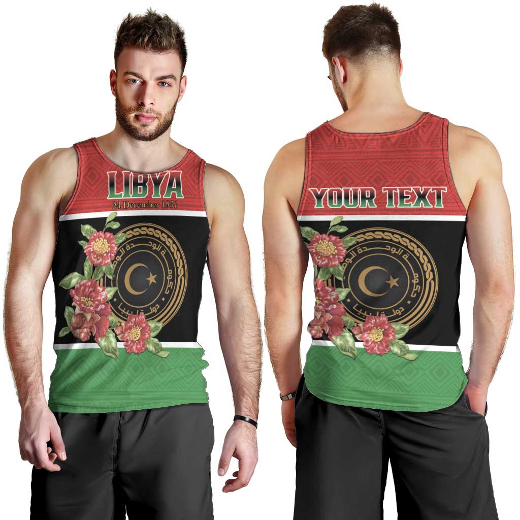 Personalized Libya Independence Day Men Tank Top Pomegranate Blossom With Libyan Seal - Wonder Print Shop