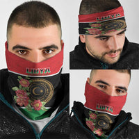 Libya Independence Day Neck Gaiter Pomegranate Blossom With Libyan Seal - Wonder Print Shop