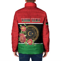 Personalized Libya Independence Day Padded Jacket Pomegranate Blossom With Libyan Seal - Wonder Print Shop