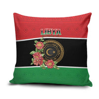 Libya Independence Day Pillow Cover Pomegranate Blossom With Libyan Seal - Wonder Print Shop