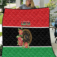 Libya Independence Day Quilt Pomegranate Blossom With Libyan Seal - Wonder Print Shop
