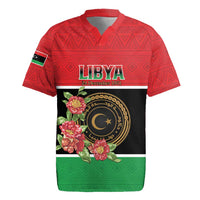 Personalized Libya Independence Day Rugby Jersey Pomegranate Blossom With Libyan Seal - Wonder Print Shop