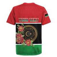 Personalized Libya Independence Day Rugby Jersey Pomegranate Blossom With Libyan Seal - Wonder Print Shop