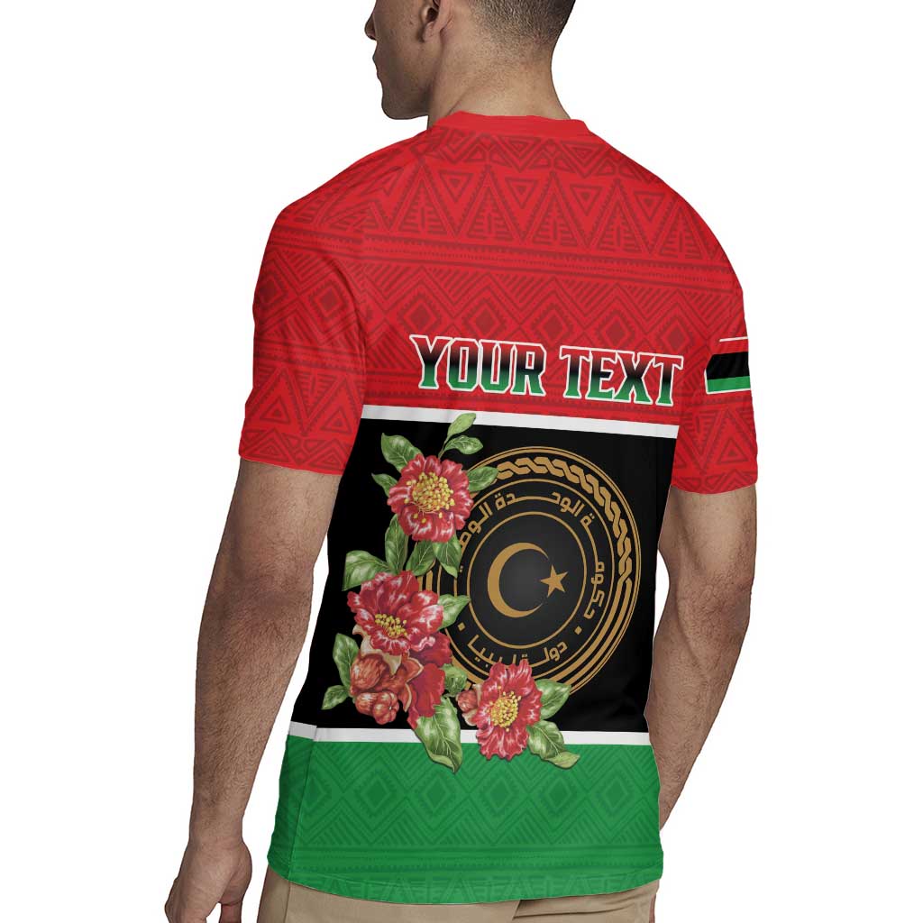 Personalized Libya Independence Day Rugby Jersey Pomegranate Blossom With Libyan Seal - Wonder Print Shop