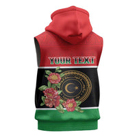 Personalized Libya Independence Day Sleeveless Hoodie Pomegranate Blossom With Libyan Seal - Wonder Print Shop