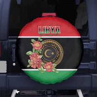 Libya Independence Day Spare Tire Cover Pomegranate Blossom With Libyan Seal - Wonder Print Shop