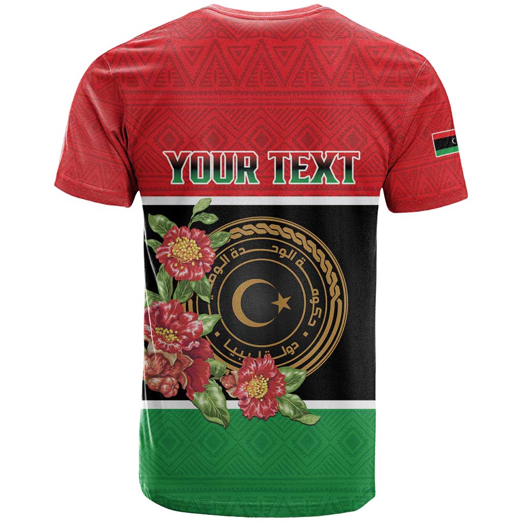 Personalized Libya Independence Day T Shirt Pomegranate Blossom With Libyan Seal - Wonder Print Shop