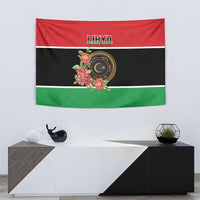 Libya Independence Day Tapestry Pomegranate Blossom With Libyan Seal - Wonder Print Shop