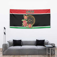 Libya Independence Day Tapestry Pomegranate Blossom With Libyan Seal - Wonder Print Shop