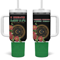 Personalized Libya Independence Day Tumbler With Handle Pomegranate Blossom With Libyan Seal - Wonder Print Shop