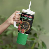 Personalized Libya Independence Day Tumbler With Handle Pomegranate Blossom With Libyan Seal - Wonder Print Shop