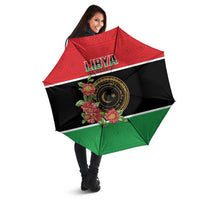 Libya Independence Day Umbrella Pomegranate Blossom With Libyan Seal - Wonder Print Shop