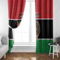 Libya Independence Day Window Curtain Pomegranate Blossom With Libyan Seal - Wonder Print Shop