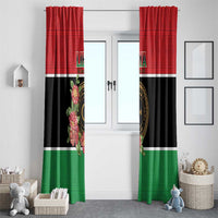 Libya Independence Day Window Curtain Pomegranate Blossom With Libyan Seal - Wonder Print Shop