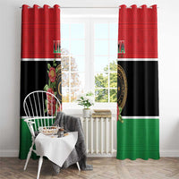 Libya Independence Day Window Curtain Pomegranate Blossom With Libyan Seal - Wonder Print Shop