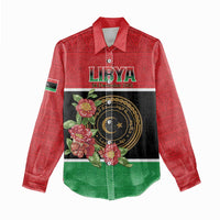 Personalized Libya Independence Day Women Casual Shirt Pomegranate Blossom With Libyan Seal - Wonder Print Shop