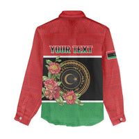Personalized Libya Independence Day Women Casual Shirt Pomegranate Blossom With Libyan Seal - Wonder Print Shop