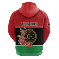 Personalized Libya Independence Day Zip Hoodie Pomegranate Blossom With Libyan Seal - Wonder Print Shop
