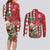Personalised Slovakia Christmas Couples Matching Long Sleeve Bodycon Dress and Long Sleeve Button Shirt Brown Bear Mix Argyle Pattern - Wonder Print Shop