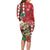 Personalised Slovakia Christmas Long Sleeve Bodycon Dress Brown Bear Mix Argyle Pattern - Wonder Print Shop