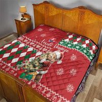 Slovakia Christmas Quilt Brown Bear Mix Argyle Pattern - Wonder Print Shop
