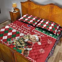 Slovakia Christmas Quilt Bed Set Brown Bear Mix Argyle Pattern - Wonder Print Shop