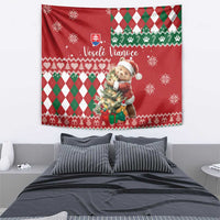 Slovakia Christmas Tapestry Brown Bear Mix Argyle Pattern - Wonder Print Shop