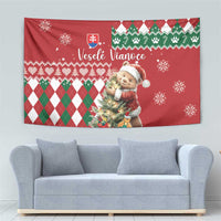 Slovakia Christmas Tapestry Brown Bear Mix Argyle Pattern - Wonder Print Shop