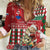 Personalised Slovakia Christmas Women Casual Shirt Brown Bear Mix Argyle Pattern - Wonder Print Shop