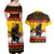 Personalised Germany Christmas Couples Matching Off Shoulder Maxi Dress and Hawaiian Shirt Merry Krampus - Wonder Print Shop
