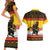 Personalised Germany Christmas Couples Matching Short Sleeve Bodycon Dress and Hawaiian Shirt Merry Krampus - Wonder Print Shop