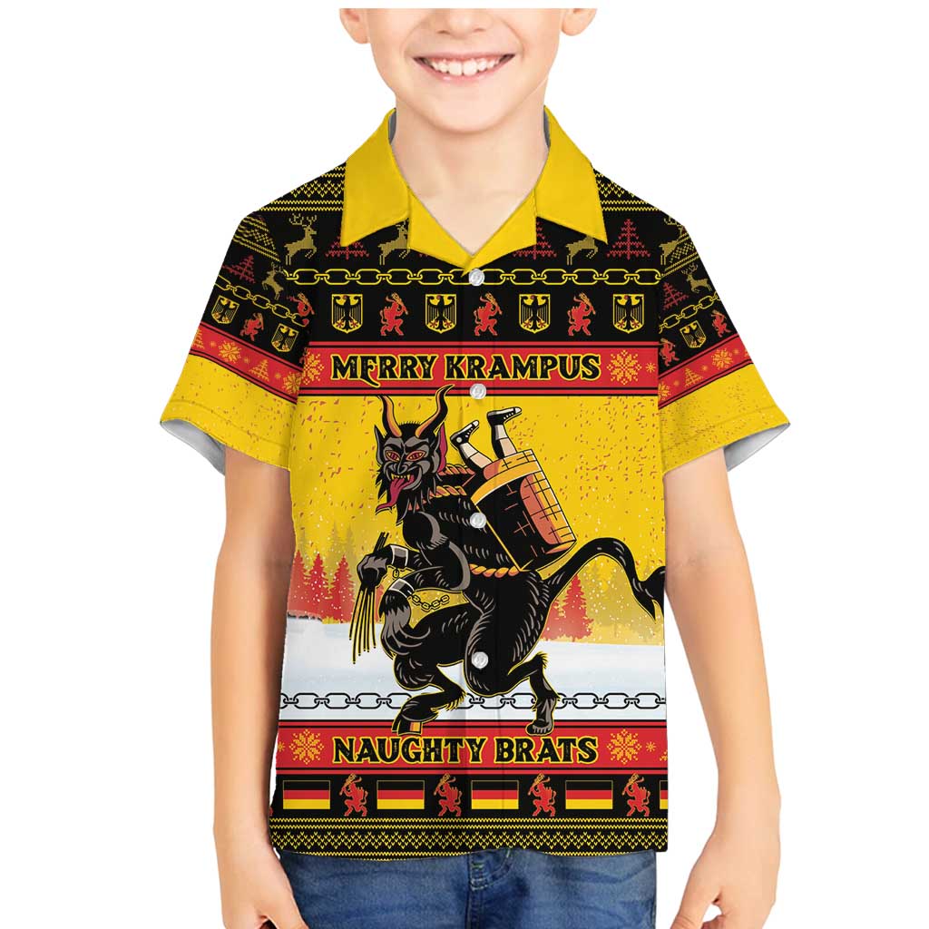 Personalised Germany Christmas Family Matching Mermaid Dress and Hawaiian Shirt Merry Krampus - Wonder Print Shop