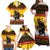 Personalised Germany Christmas Family Matching Off Shoulder Maxi Dress and Hawaiian Shirt Merry Krampus - Wonder Print Shop