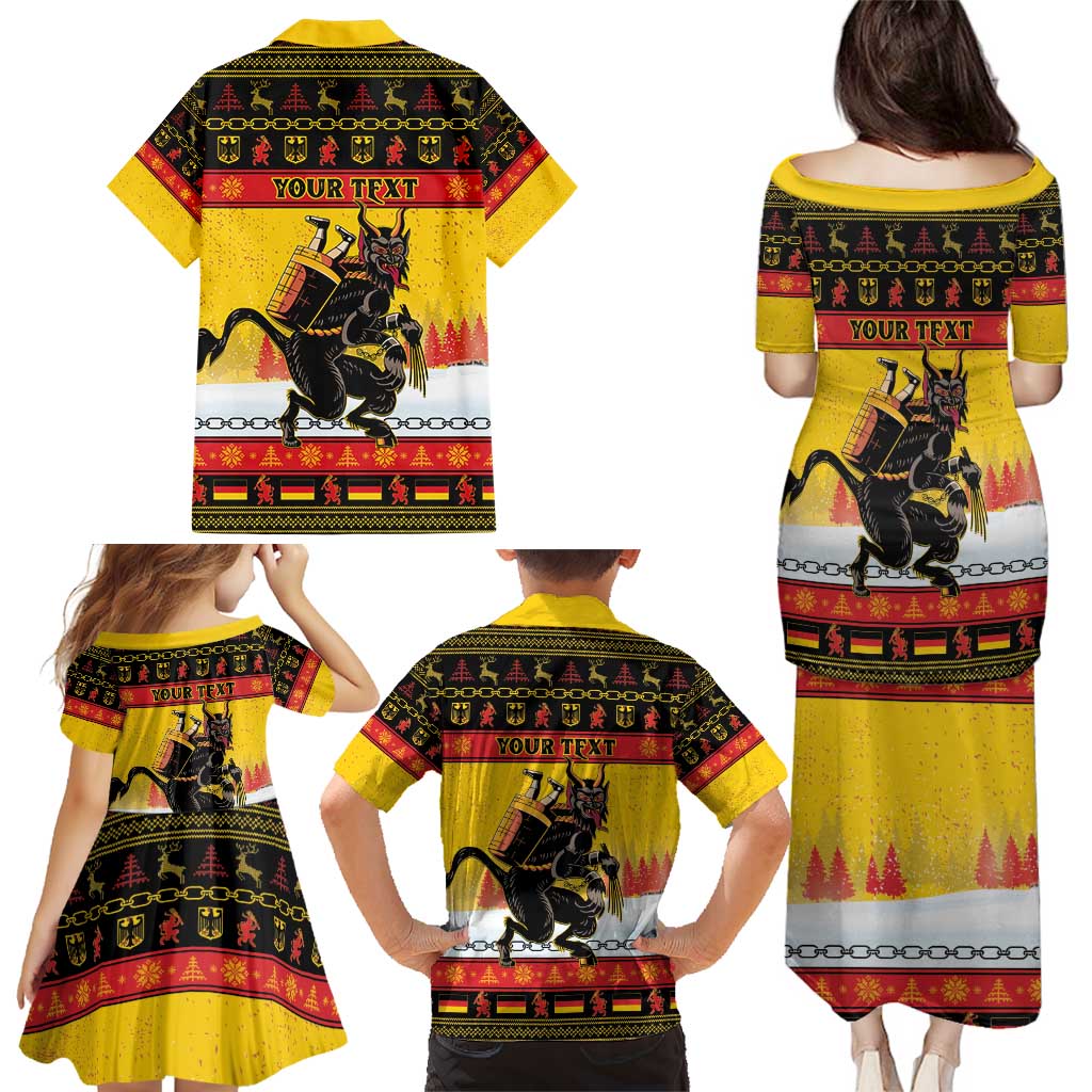 Personalised Germany Christmas Family Matching Puletasi and Hawaiian Shirt Merry Krampus - Wonder Print Shop