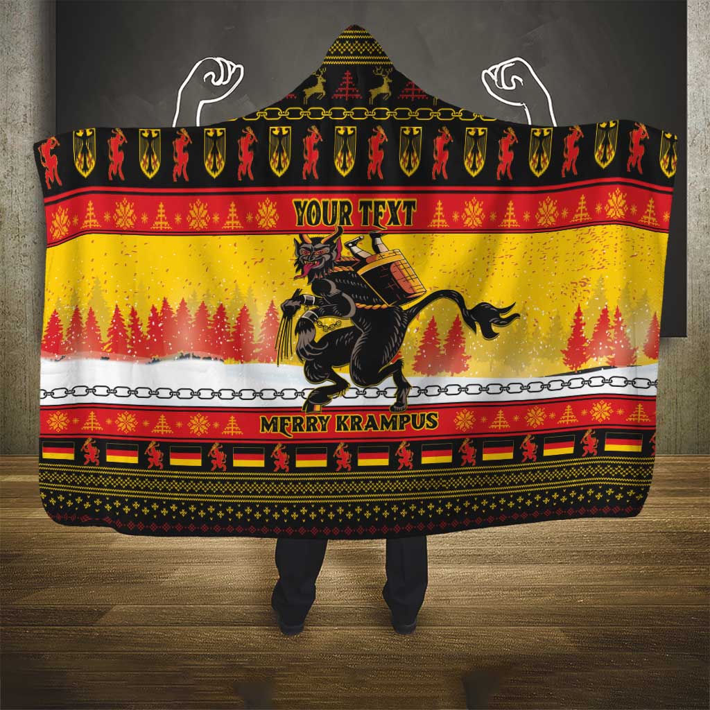 Personalised Germany Christmas Hooded Blanket Merry Krampus