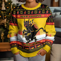 Personalised Germany Christmas Kid Ugly Christmas Sweater Merry Krampus - Wonder Print Shop