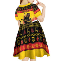 Personalised Germany Christmas Kid Short Sleeve Dress Merry Krampus - Wonder Print Shop