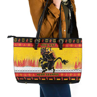 Personalised Germany Christmas Leather Tote Bag Merry Krampus - Wonder Print Shop