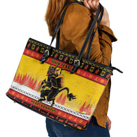 Personalised Germany Christmas Leather Tote Bag Merry Krampus - Wonder Print Shop