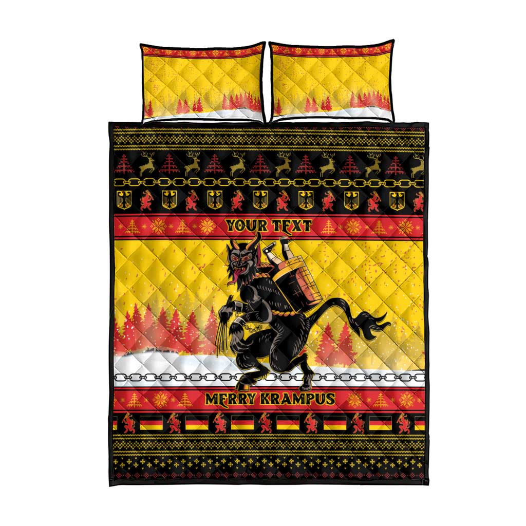 Personalised Germany Christmas Quilt Bed Set Merry Krampus - Wonder Print Shop