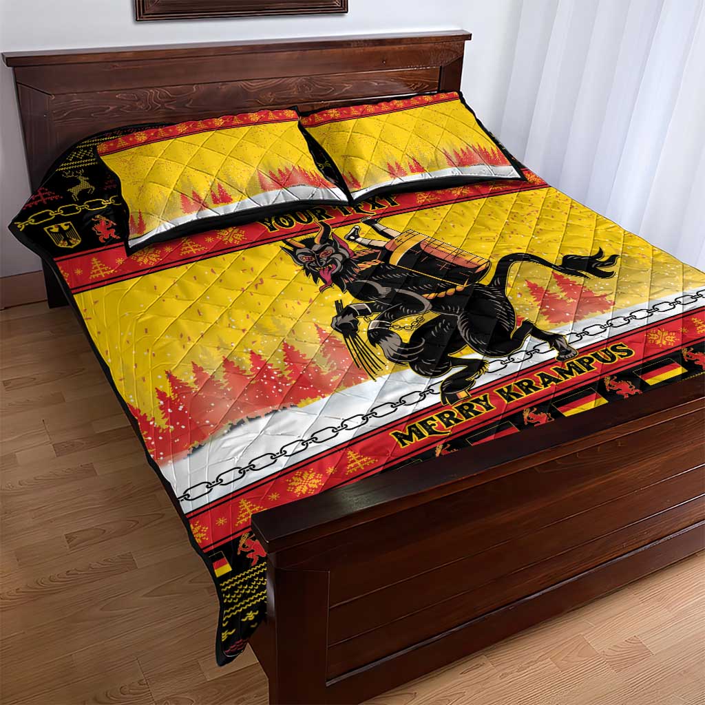 Personalised Germany Christmas Quilt Bed Set Merry Krampus - Wonder Print Shop
